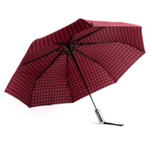 Compact Gingham Pattern Umbrella- Auto Open