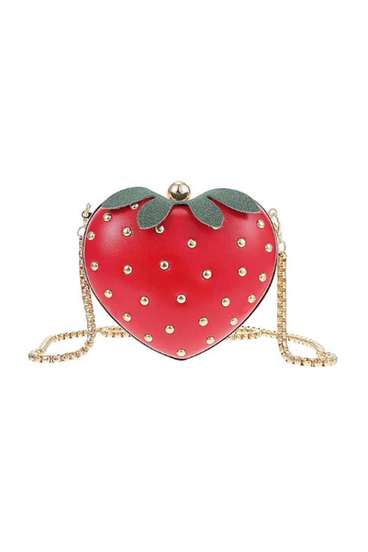 Iconic Strawberry Mini Box Clutch Bag