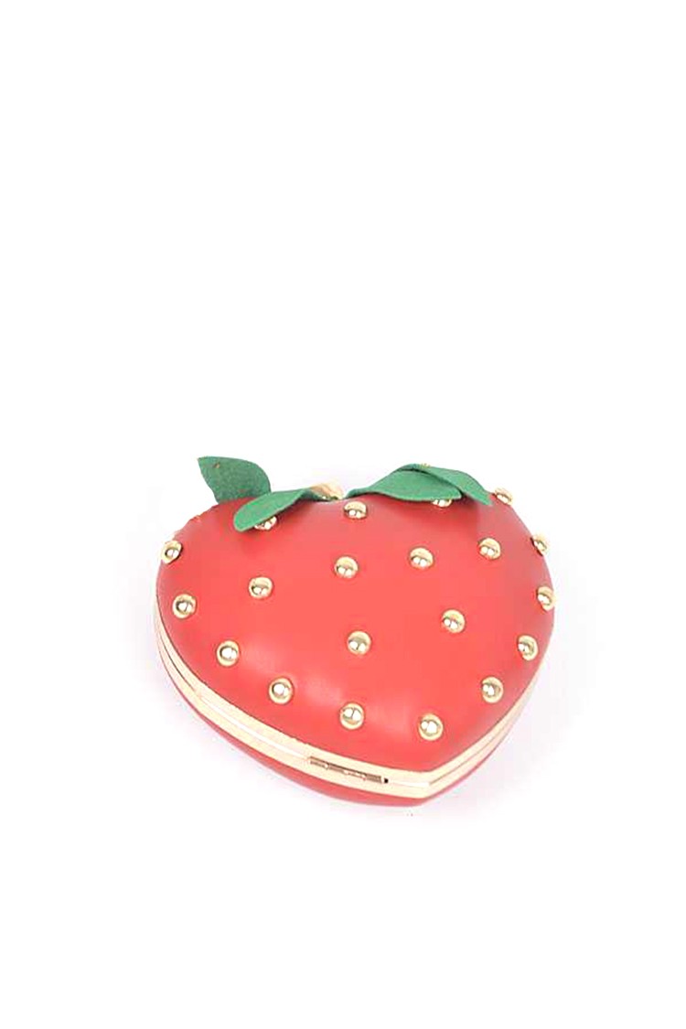 Iconic Strawberry Mini Box Clutch Bag - Image 2